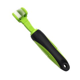 Pet Life 'Denta-Clean' Dual-Sided Action Bristle Pet Toothbrush (Color: Green)